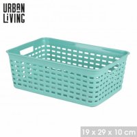 Urban Living Tony Plastic Storage Basket Dusty Jade - 19cm x 29cm x 10cm