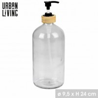 Urban Living 1L Glass Soap Dispenser - 9.5cm x 24cm