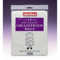 Caroline Greaseproof Bags 15pk -  7" x 9" (18cm x 23cm)