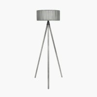 Pacific Lifestyle Rabanne Slatted Antique Wood Tripod Floor Lamp
