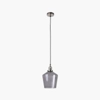 Pacific Lifestyle Emmanuelle Antique Silver Metal and Smoke Glass Pendant