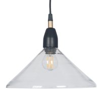 Pacific Lifestyle Canton Matt Black Metal and Glass Cone Pendant