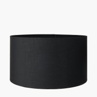 Pacific Lifestyle Harry Poly Cotton Cylinder Drum Lampshade 25cm - Black