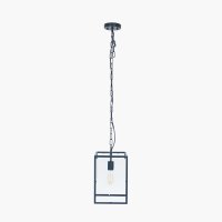 Pacific Lifestyle Llewellyn Matt Black Metal and Glass Pendant