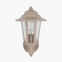 Pacific Lifestyle Azalea Taupe Metal Hex Lantern Wall Uplighter