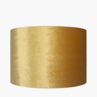 Pacific Lifestyle Bow Velvet Cylinder Lampshade 30cm - Mustard