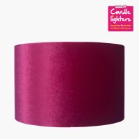 Pacific Lifestyle Bow Velvet Cylinder Lampshade 45cm - Raspberry