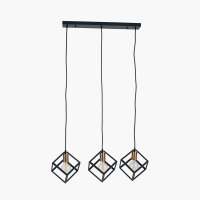 Pacific Lifestyle Alessio Metal 3 Cube Pendant - Matt Black