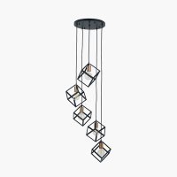 Pacific Lifestyle Alessio Metal 5 Cube Pendant - Matt Black
