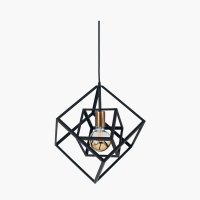 Pacific Lifestyle Alessio Metal Cube Pendant - Matt Black
