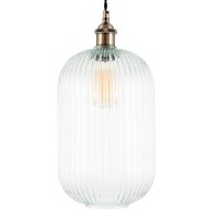 Pacific Lifestyle Abigail Clear Ribbed Glass Tall Pendant