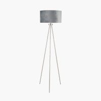Pacific Lifestyle Houston Metal Tripod Floor Lamp - Brushed Silver