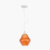 Pacific Lifestyle Lisbon Optic Diamond Glass Pendant - Orange