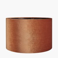 Pacific Lifestyle Bow Velvet Cylinder Lampshade 45cm - Tobacco