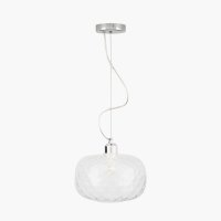 Pacific Lifestyle Azores Textured Glass Oval Pendant - Clear