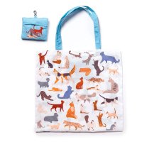 Puckator Foldable Reusable Shopping Bag Feline Fine Cats
