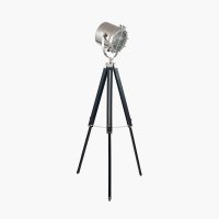 Pacific Lifestyle Beckett Black and Silver Tripod Marine Floor Lamp