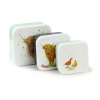 Puckator Set of 3 Lunch Box M/L/XL Jan Pashley Highland Coo Cow