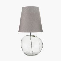 Pacific Lifestyle Hallie Clear Glass Table Lamp with Grey Shade