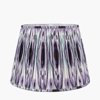 Pacific Lifestyle Izara Ikat Patterned Mushroom Pleat Tapered Lampshade 30cm - Lilac