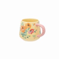 Cath Kidston Archive Rose Twisted Handle Billie Mug - Yellow