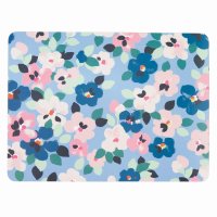 Cath Kidston Painted Pansies Blue Set of 4 Cork Backed Placemats