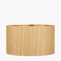 Pacific Lifestyle Stellan Slubbed Faux Silk Gold Lined Cylinder Lampshade 35cm - Gold