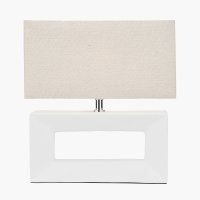 Pacific Lifestyle Block Ceramic Rectangular Table Lamp - White