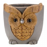 Flamboya Woodstone Owl Planter