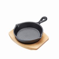 Artesà Cast Iron Round Small Fry Pan with Board 15cm