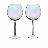 BarCraft Set of Two Iridescent Gin Glasses