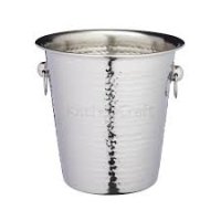 BarCraft Hammered Steel Sparkling Champagne Bucket