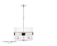 Laura Ashley Alexa 3lt Pendant Polished Nickel Glass Rods