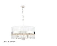Laura Ashley Alexa 5lt Pendant Polished Nickel Glass Rods