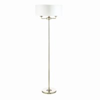 Laura Ashley Sorrento 3 Light Floor Lamp Antique Brass with Ivory Shade
