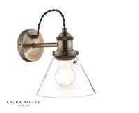 Laura Ashley Isaac Wall Light Antique Brass Glass