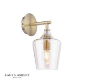 Laura Ashley Ockley Wall Light Antique Brass and Champagne Glass