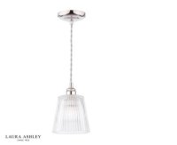 Laura Ashley Callaghan Pendant Polished Nickel and Ribbed Glass