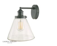Laura Ashley Isaac Outdoor Wall Light Charcoal Glass IP44