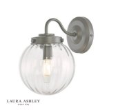Laura Ashley Georgie Outdoor Wall Light Matt Grey Glass IP44