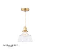 Laura Ashley Theodore Pendant Antique Brass and Ribbed Glass