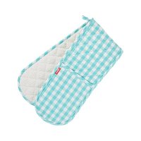 Judge Textiles Double Oven Mitt - Turquoise Check