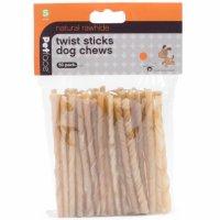 Petface Natural Rawhide Twist Sticks (Pack of 50) - Small