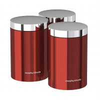 Morphy Richards Set of 3 Storage Canisters Red