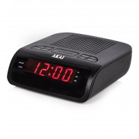 Akai PLL AM/FM Alarm Clock Radio Black