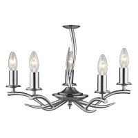 Dar Elka 5 Light Pendant Satin Chrome