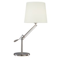 Dar Infusion Table Lamp Satin Chrome with Shade