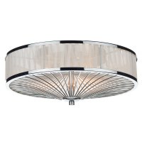 Dar Oslo 3 Light Flush Polished Chrome/ White