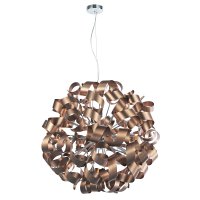 Dar Rawley 12 Light Ribbon Pendant Satin Copper