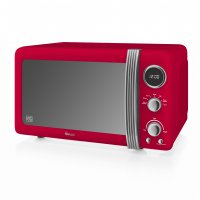 Swan Red Digital Microwave 800W